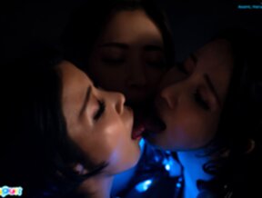 Asami Kondo and Haruka Suzuno playing with dildo with Saki Kawanami